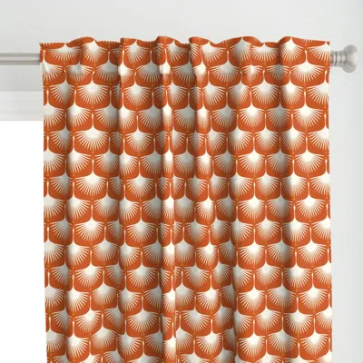 Spoonflower Art Deco Swans - Burnt Curtain Panel