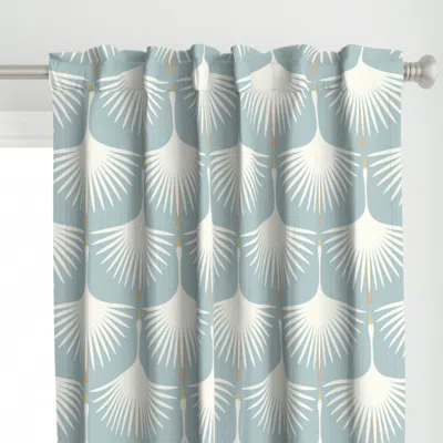 Spoonflower Art Deco Swans - Gossamer Curtain Panel