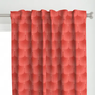 Spoonflower Art Deco Swans - Red On Curtain Panel