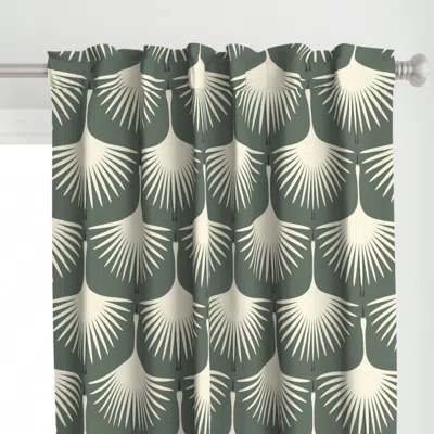Spoonflower Art Deco Swans - Smoke Curtain Panel