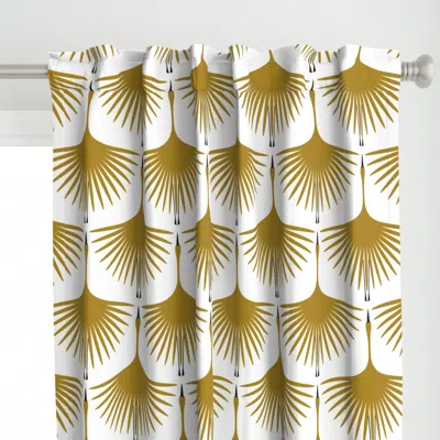 Spoonflower Art Deco Swans - Vintage Curtain Panel