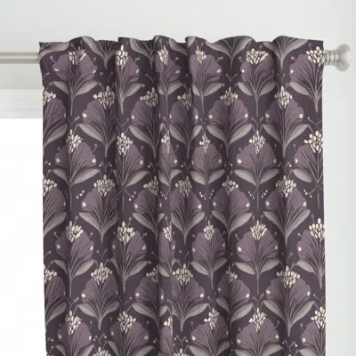 Spoonflower Art Deco Symmetrical Plum Curtain Panel