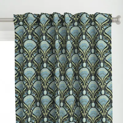 Spoonflower Art Deco Vintage Bloom In Curtain Panel