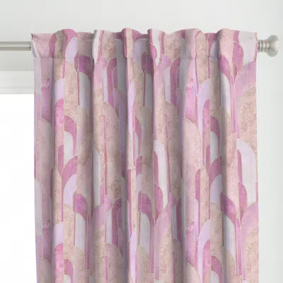Spoonflower Art Deco Watercolor Pink Curtain Panel