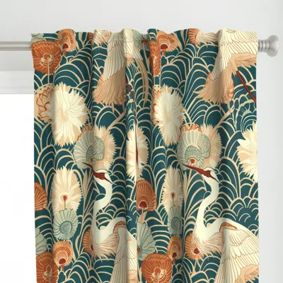 Spoonflower Art Nouveau Crane Curtain Panel