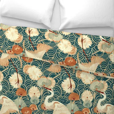 Spoonflower Art Nouveau Crane Symphony Wide Cotton Sateen 3.5 oz 26" X 20" Standard Knife Edge