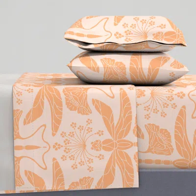 Spoonflower Art Nouveau Dragonfly And Poppy Full Sheet Set