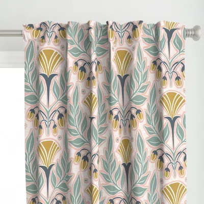 Spoonflower Art Nouveau Fan Floral Curtain Panel