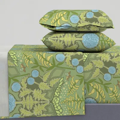 Spoonflower Art Nouveau Globe Thistle Large Full Sheet Set