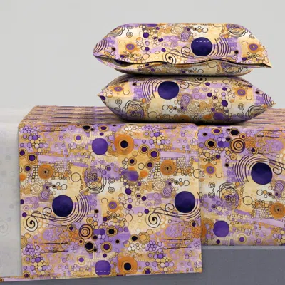 Spoonflower Art Nouveau Lavender And Gold Inspired By Gustav Klimt King Sheet Set