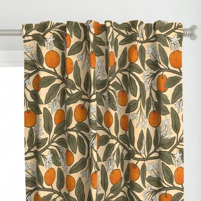 Spoonflower Art Nouveau Oranges Curtain Panel