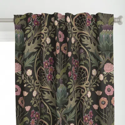 Spoonflower Art Nouveau Poppies Curtain Panel