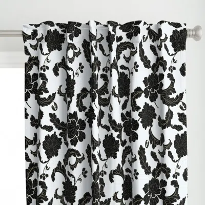 Spoonflower Art Nouveau White Black Curtain Panel