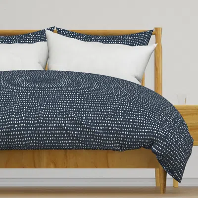 Spoonflower Artistic Blob Dash Stripes Duvet Cover