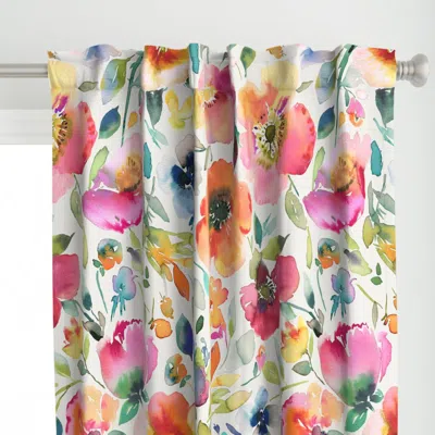 Spoonflower Artistic Spring Poppies Curtain Panel In Multi