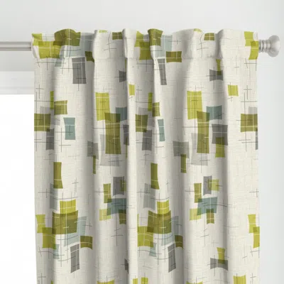 Spoonflower Atomic Patchwork Lime Curtain Panel