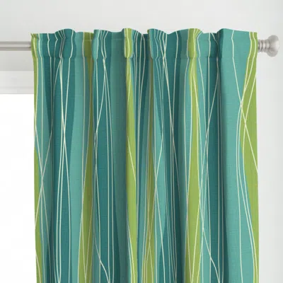 Spoonflower Atomic Retro Tiki Surf Curtain Panel In Blue