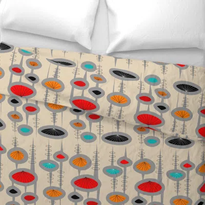 Spoonflower Atomic Space Age Cream Wide Cotton Sateen 3.5 oz 26" X 20" Standard Knife Edge
