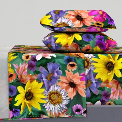 Spoonflower Autmn Blossom Queen Sheet Set