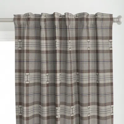Spoonflower Autumn Equestrian Plaid Curtain Panel