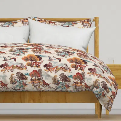 Spoonflower Autumn Hunt Club Dogs & Game Duvet Cover In Multi