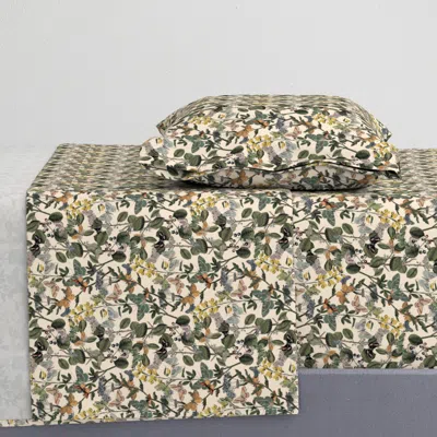 Spoonflower Autumn In The Butterflies' Garden Small Twin Sheet Set