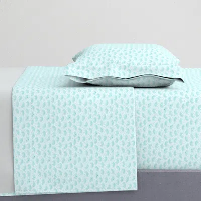 Spoonflower Axolotl Moods-s (teal) Twin Sheet Set