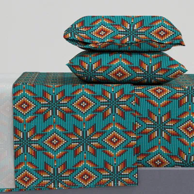 Spoonflower Aztec Beaded 3d Kilim Motif Full Sheet Set
