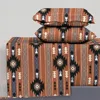 Spoonflower Aztec Pattern In Rust Queen Sheet Set