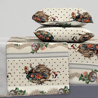 Spoonflower Baba Yaga's Cottage Spookycore King Sheet Set
