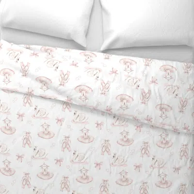 Spoonflower Ballet & Ballerina Dancer Sketched Design In Blush Pink For Girls - Swan Euro Pillow Sha