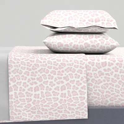 Spoonflower Ballet Pink Leopard Cheetah Light Pink Queen Sheet Set