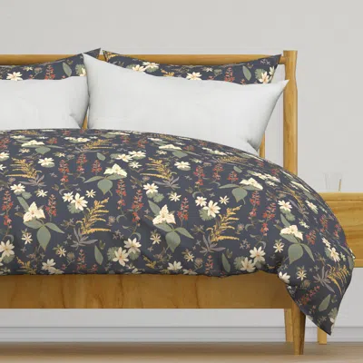 Spoonflower Balsam Meadow Large Navy Duvet Cover