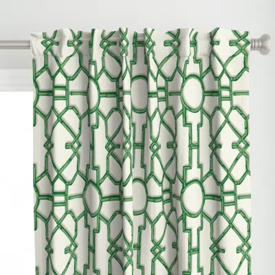Spoonflower Bamboo Trellis - Cream & Curtain Panel