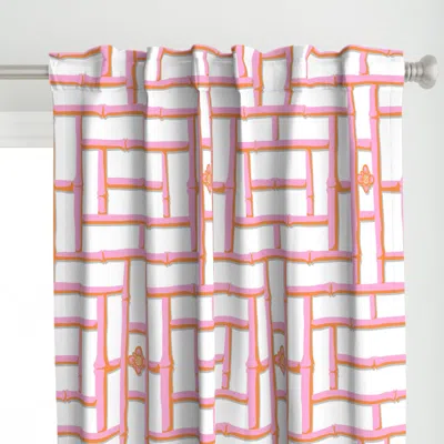 Spoonflower Bamboo Trellis - Pink And Curtain Panel