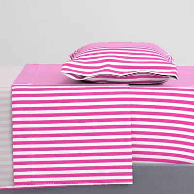 Spoonflower Barbie Fuchsia Stripe 1x1 Twin Xl Sheet Set