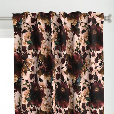 Spoonflower Baroque Dark Peonies Curtain Panel