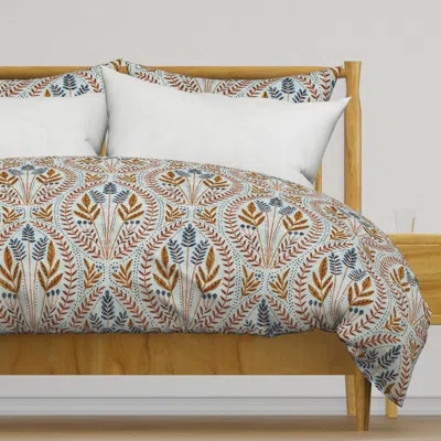 Spoonflower Barric (gray) Duvet Cover In Blue