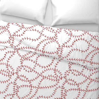 Spoonflower Baseball Seams Wide Cotton Sateen 3.5 oz 26" X 20" Standard Knife Edge