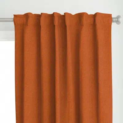 Spoonflower Basic Weave Rust Orange Curtain Panel