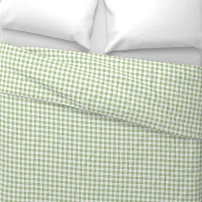 Spoonflower Basil Gingham Euro Pillow Sham