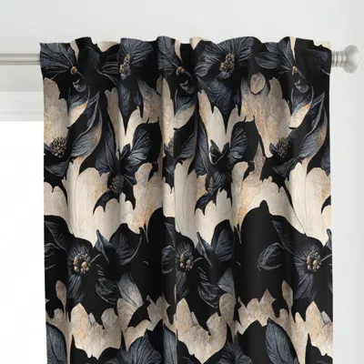 Spoonflower Bat Blooms Curtain Panel