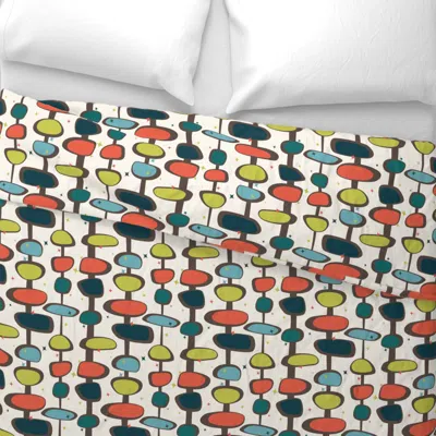 Spoonflower Baubles & Stars - 10in (shrimp) Wide Cotton Sateen 3.5 oz 26" X 20" Standard Knife Edge