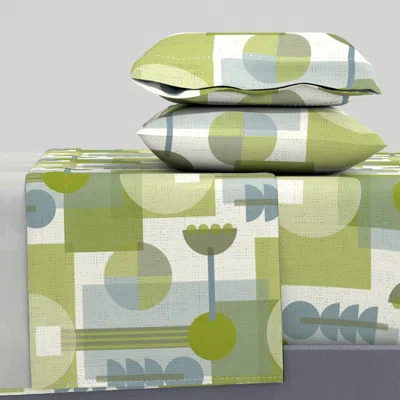Spoonflower Bauhaus 2 Modern Geometric Queen Sheet Set