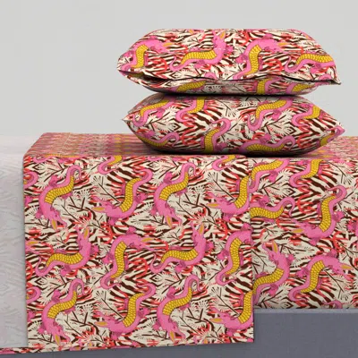 Spoonflower Bazaar Fete Gator Queen Sheet Set