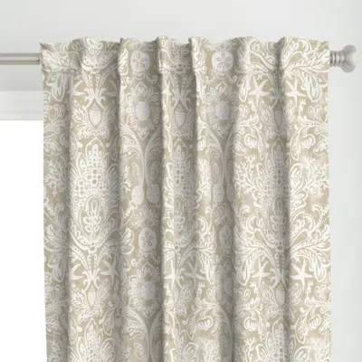 Spoonflower Beach House Damask With Curtain Panel