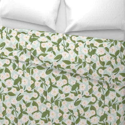 Spoonflower Beautiful Climbing Flower Vines 2 Wide Cotton Sateen 3.5 oz 26" X 20" Standard Knife Edge