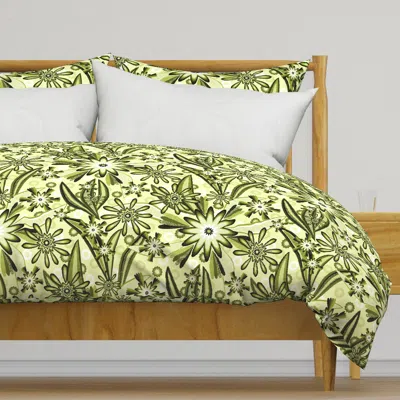 Spoonflower Beautiful In Green Duvet Cover