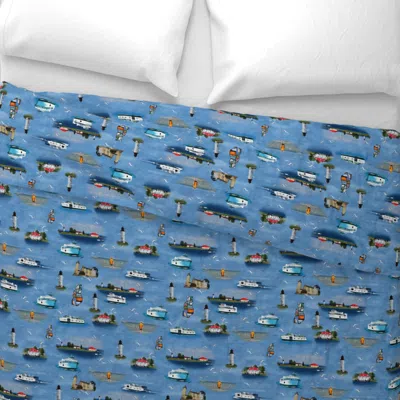 Spoonflower Beaver Island Paradise Wide Cotton Sateen 3.5 oz 26" X 20" Standard Knife Edge