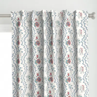Spoonflower Bedford Chintz French Curtain Panel In White